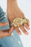 Guess Frontier Diamonds Gold Dial Gold Steel Strap Watch For Women - W1156L2 Buy Now By Guess
