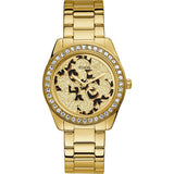 Guess G Twist Diamonds Gold Dial Gold Steel Strap Watch For Women - W1201L2 Buy Now By Guess