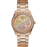 Guess G Twist Diamonds Rose Gold Dial Rose Gold Steel Strap Watch For Women - W1201L3 Buy Now By Guess
