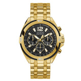 Guess Surge Chronograph Black Dial Gold Steel Strap Watch for Men - W1258G2 Buy Now By Guess