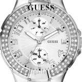 Guess Mini Prism Diamonds Silver Dial Silver Steel Strap Watch for Women - W12638L1 Buy Now By Guess