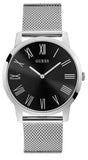 Guess Analog Black Dial Silver Mesh Bracelet Watch for Men - W1263G1 Buy Now By Guess