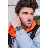 Guess Hendrix Chronograph Blue Dial Silver Steel Strap Watch for Men - W1309G1 Buy Now By Guess