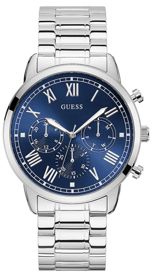 Guess Hendrix Chronograph Blue Dial Silver Steel Strap Watch for Men - W1309G1 Buy Now By Guess