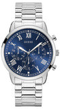 Guess Hendrix Chronograph Blue Dial Silver Steel Strap Watch for Men - W1309G1 Buy Now By Guess
