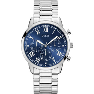 Guess Hendrix Chronograph Blue Dial Silver Steel Strap Watch for Men - W1309G1 Buy Now By Guess