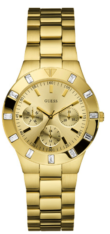 Guess Glisten Analog Gold Dial Gold Steel Strap Watch For Women - W13576l1 Buy Now By Guess