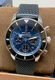 Breitling Superocean Heritage B01 Chronograph 44 Blue Dial Black Mesh Bracelet Watch for Men - AB0162121C1S1 Buy Now By Breitling