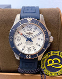 Breitling Superocean II Automatic 42mm White Dial Blue Rubber Strap Watch for Men - A17366D81A1S2 Buy Now By Breitling