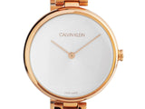 Calvin Klein Wavy White Dial Rose Gold Steel Strap Watch for Women - K9U23646 Buy Now By Calvin Klein