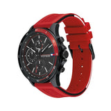 Tommy Hilfiger Multifunction Quartz Black Dial Red Rubber Strap Watch for Men - 1791722 Buy Now By Tommy Hilfiger