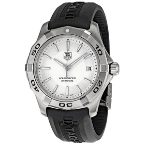Tag Heuer Aquaracer Caliber 5 White Dial Black Rubber Strap Watch for Men - WAY2111.FT8021 Buy Now By Tag Heuer
