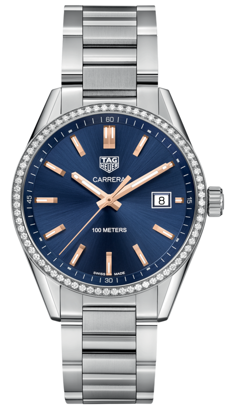 Tag Heuer Carrera Quartz Diamonds Blue Dial Silver Steel Strap Watch for Women - WAR1114.BA0601 Buy Now By Tag Heuer