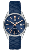 Tag Heuer Carrera Quartz Diamonds Blue Dial Blue Leather Strap Watch for Women - WAR1114.FC6391 Buy Now By Tag Heuer