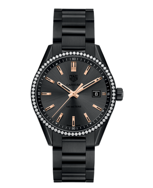 Tag Heuer Carrera Quartz Diamonds Black Dial Black Steel Strap Watch for Women - WAR1115.BA0602 Buy Now By Tag Heuer
