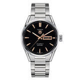 Tag Heuer Carrera Calibre 5 Automatic Black Dial Silver Steel Strap Watch for Men - WAR201C.BA0723 Buy Now By Tag Heuer