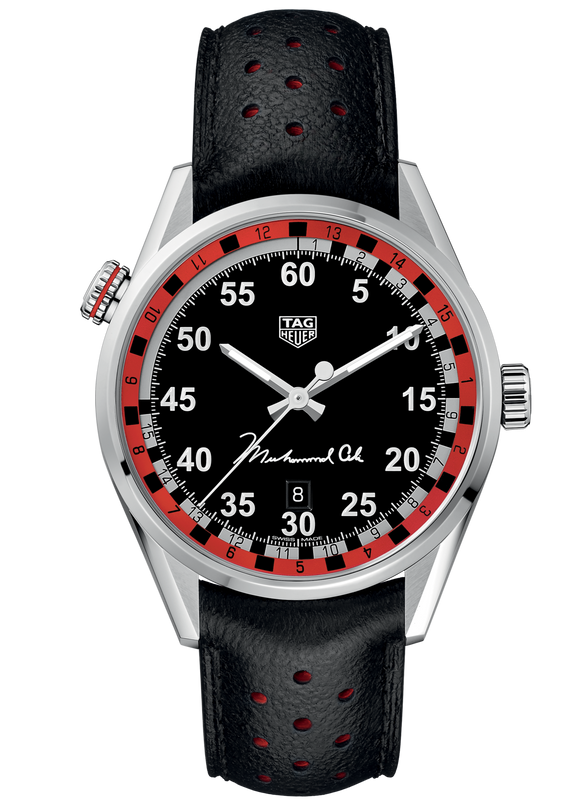 Tag Heuer Carrera Muhammad Ali Calibre 5 Black Dial Black Leather Strap Watch for Men - WAR2A11.FC6337 Buy Now By Tag Heuer