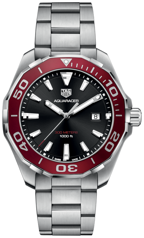 Tag Heuer Aquaracer Black Dial Silver Steel Strap Watch for Men - WAY101B.BA0746 Buy Now By Tag Heuer