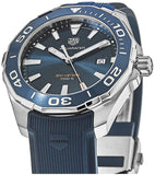 Tag Heuer Aquaracer Quartz Blue Dial Blue Rubber Strap Watch for Men - WAY101C.FT6153 Buy Now By Tag Heuer