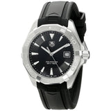 Tag Heuer Aquaracer Quartz Black Dial Black Rubber Strap Watch for Men - WAY1110.FT8021 Buy Now By Tag Heuer