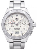 Tag Heuer Aquaracer Chronograph White Dial Silver Steel Strap Watch for Men - WAY111Y.BA0928 Buy Now By Tag Heuer
