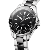 Tag Heuer Aquaracer Quartz Black Dial Two Tone Steel Strap Watch for Men - WAY131A.BA0913 Buy Now By Tag Heuer