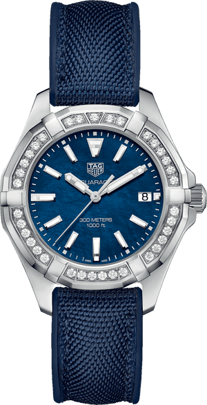 Tag Heuer Aquaracer Quartz Diamonds Blue Dial Blue Nylon Strap Watch for Women - WAY131N.FT6091 Buy Now By Tag Heuer