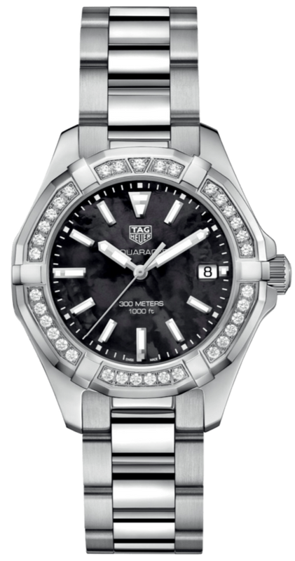 Tag Heuer Aquaracer Quartz Diamonds Black Dial Silver Steel Strap Watch for Women - WAY131P.BA0748 Buy Now By Tag Heuer