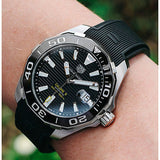 Tag Heuer Aquaracer Calibre 5 Automatic Black Dial Black Rubber Strap Watch for Men - WAY201A.FT6142 Buy Now By Tag Heuer