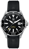 Tag Heuer Aquaracer Calibre 5 Automatic Black Dial Black Rubber Strap Watch for Men - WAY201A.FT6142 Buy Now By Tag Heuer