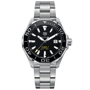 Tag Heuer Aquaracer Black Dial Silver Steel Strap Strap Watch for Men - WAY201A.BA0927 Buy Now By Tag Heuer