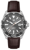 Tag Heuer Aquaracer Caliber 5 Black Dial Brown Leather Strap Watch for Men - WAY201M.FC6474 Buy Now By Tag Heuer