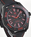 Tag Heuer Aquaracer Caliber 5 Black Dial Black Nylon Strap Watch for Men - WAY208A.FC6381 Buy Now By Tag Heuer