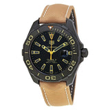 Tag Heuer Aquaracer 300 Calibre 5 Automatic Black Dial Brown Nylon Strap Watch for Men - WAY208C.FC6383 Buy Now By Tag Heuer