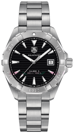 Tag Heuer Aquaracer Automatic Black Dial Silver Steel Strap Watch for Men - WAY2110.BA0928 Buy Now By Tag Heuer