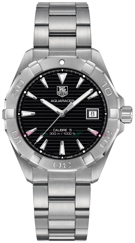 Tag Heuer Aquaracer Automatic Black Dial Silver Steel Strap Watch for Men - WAY2110.BA0928 Buy Now By Tag Heuer