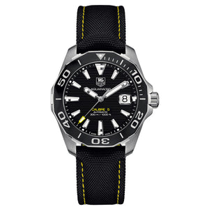 Tag Heuer Aquaracer Calibre 5 Automatic Black Dial Black Nylon Strap Watch for Men - WAY211A.FC6362 Buy Now By Tag Heuer