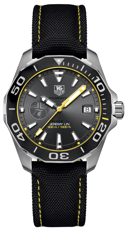 Tag Heuer Aquaracer Jeremy Lin Special Edition Grey Dial Black Nylon Strap Watch for Men - WAY211F.FC6362 Buy Now By Tag Heuer