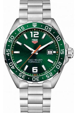 Tag Heuer Formula 1 Limited Edition Green Dial Silver Steel Strap Watch for Men - WAZ1017.BA0842 Buy Now By Tag Heuer