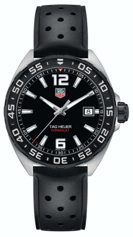 Tag Heuer Formula 1 Quartz Black Dial Black Rubber Strap Watch for Men - WAZ1110.FT8023 Buy Now By Tag Heuer