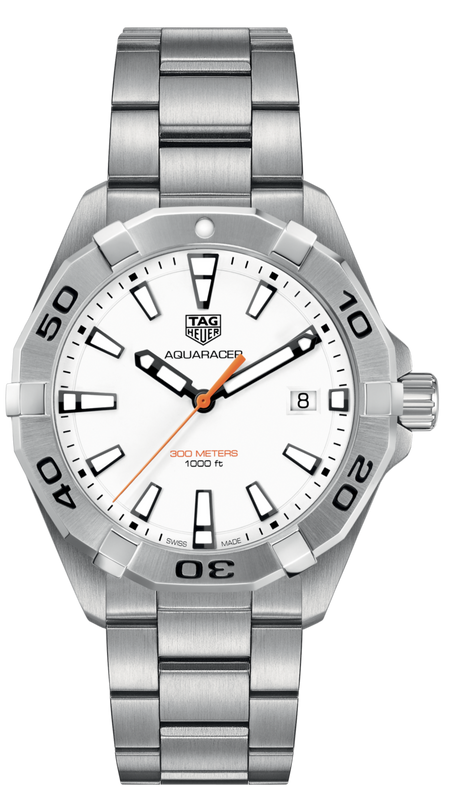 Tag Heuer Aquaracer Quartz White Dial Silver Steel Strap Watch for Men - WBD1111.BA0928 Buy Now By Tag Heuer