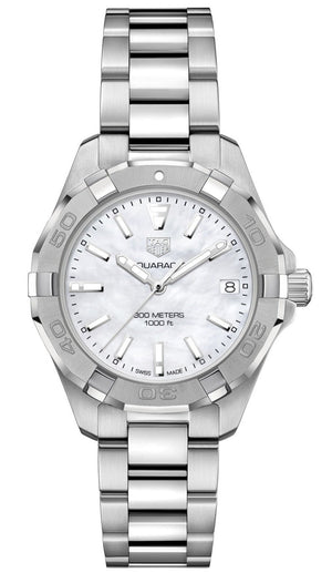 Tag Heuer Aquaracer White Mother of Pearl Dial Silver Steel Strap Watch for Women - WBD1311.BA0740 Buy Now By Tag Heuer