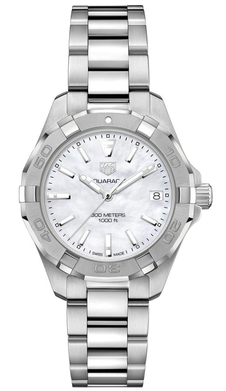 Tag Heuer Aquaracer White Mother of Pearl Dial Silver Steel Strap Watch for Women - WBD1311.BA0740 Buy Now By Tag Heuer