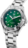 Tag Heuer Aquaracer Diamonds Emerald Green Dial Silver Steel Strap Watch for Women - WBD1316.BA0740 Buy Now By Tag Heuer