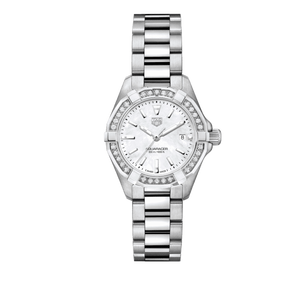 Tag Heuer Aquaracer Diamonds Mother of Pearl White Dial Silver Steel Strap Watch for Women - WBD1413.BA0741 Buy Now By Tag Heuer