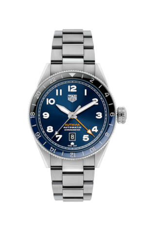 Tag Heuer Autavia Cosc GMT Automatic Blue Dial Silver Steel Strap Watch for Men - WBE511A.BA0650 Buy Now By Tag Heuer