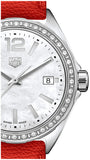 Tag Heuer Formula 1 Quartz Diamonds Mother of Pearl Dial Orange Leather Strap Watch for Women - WBJ131A.FC8250 Buy Now By Tag Heuer