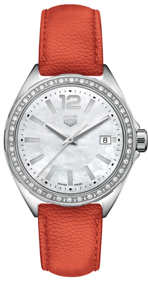 Tag Heuer Formula 1 Quartz Diamonds Mother of Pearl Dial Orange Leather Strap Watch for Women - WBJ131A.FC8250 Buy Now By Tag Heuer