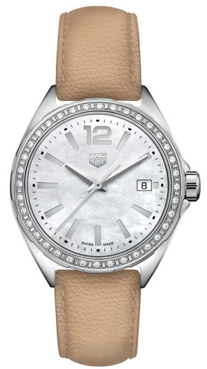 Tag Heuer Formula 1 Quartz Diamonds Mother of Pearl Dial Beige Leather Strap Watch for Women - WBJ131A.FC8254 Buy Now By Tag Heuer