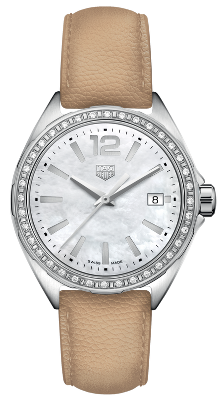 Tag Heuer Formula 1 Quartz Diamonds Mother of Pearl Dial Beige Leather Strap Watch for Women - WBJ131A.FC8254 Buy Now By Tag Heuer